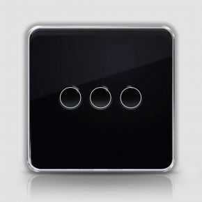 Черный сенсорный WiFi выключатель Tuya (3 клавиши)