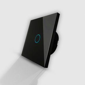 Черный сенсорный одноклавишный выключатель Tuya Wi-Fi