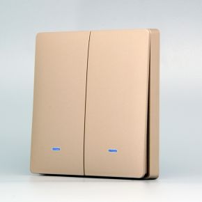 Wi-Fi вимикач  Tuya золотий (2 клавіші, без нуля)