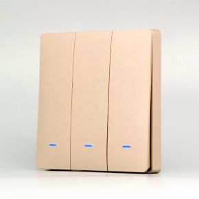 Wi-Fi вимикач  Tuya золотий (3 клавіші, без нуля)