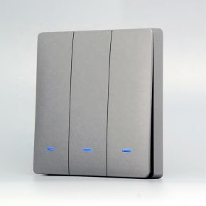 Wi-Fi вимикач  Tuya сірий (3 клавіші, без нуля)