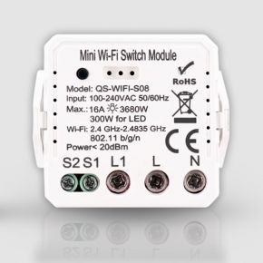 Одноканальное Wi-Fi реле Tuya (QS-WIFI-S08-16A)