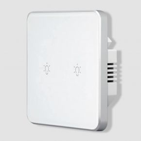 Zigbee белый сенсорный выключатель Tuya smart (2 клавиши)