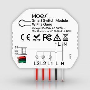 Трехканальное Wi-Fi реле Moes MS-104C